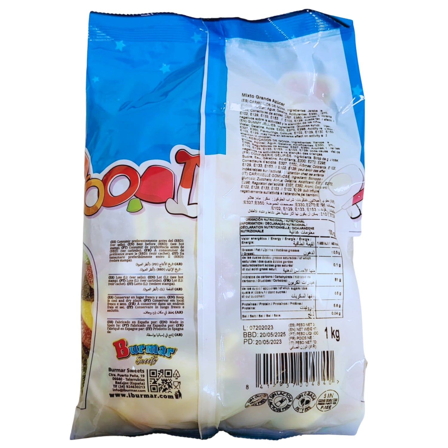 Burmar Mixto Grande Azúcar (Bolsa 1KG) Ingredientes