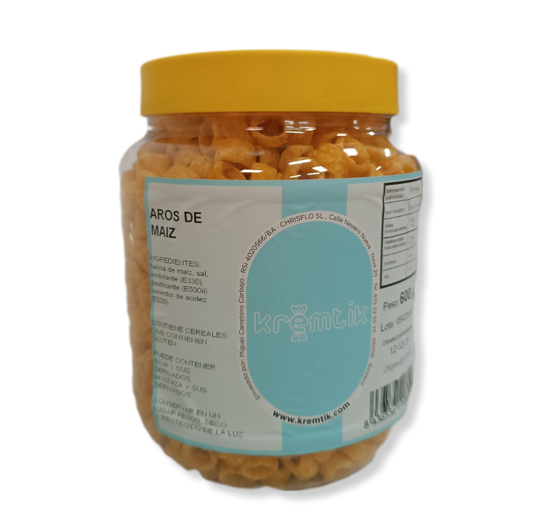 Aros De Maíz Extragrandes Kremtik | Formato Tarro Reutilizable 500g