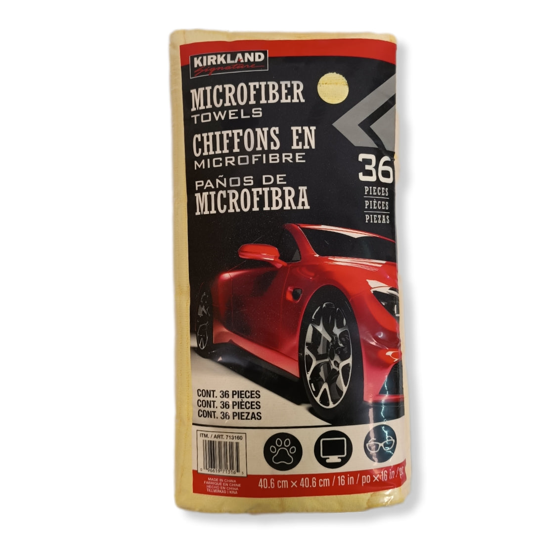 Toallas de Microfibra Ultra Afelpadas | Paquete 36 Unidades Amarillas - Medidas 40.6 cm x 40.6 cm