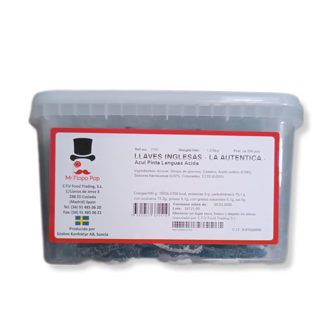 Llaves Ácidas Azul Pintalenguas 290 Unidades - Tarro Expositor 1570g