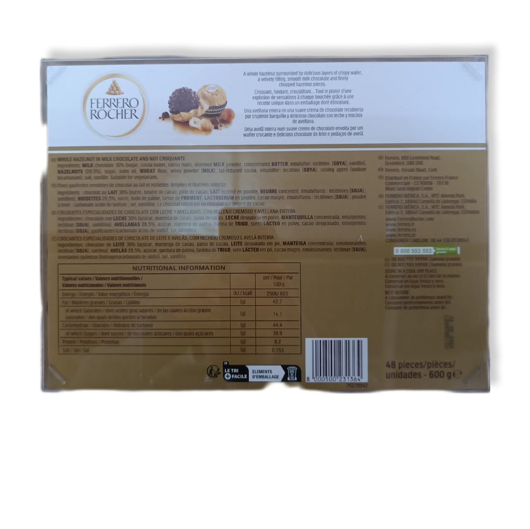 Ferrero Rocher 48 Unidades | Formato Grande - Regalo Ideal en Temporada Navideña