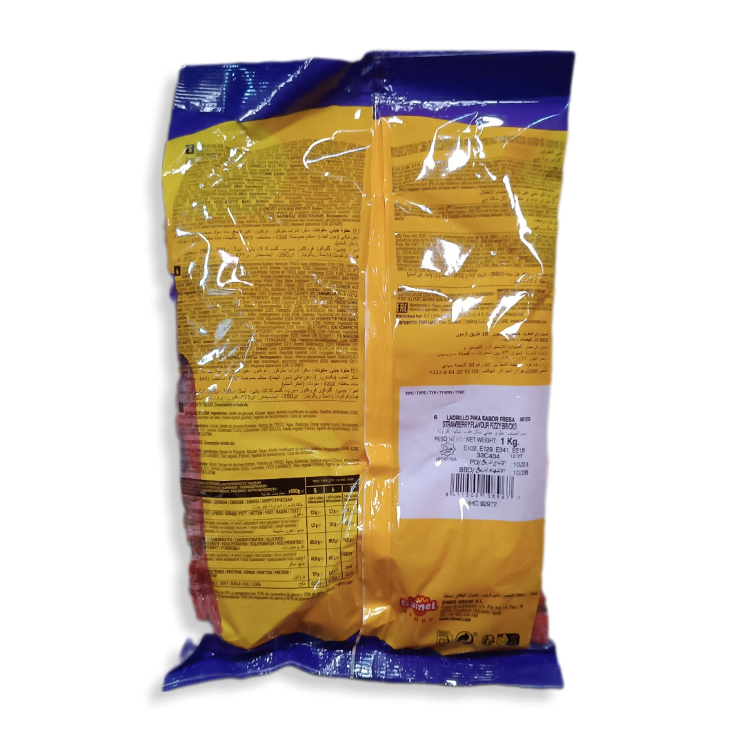 Ladrillos Pika Sabor Fresa Damel | Formato Bolsa 1kg