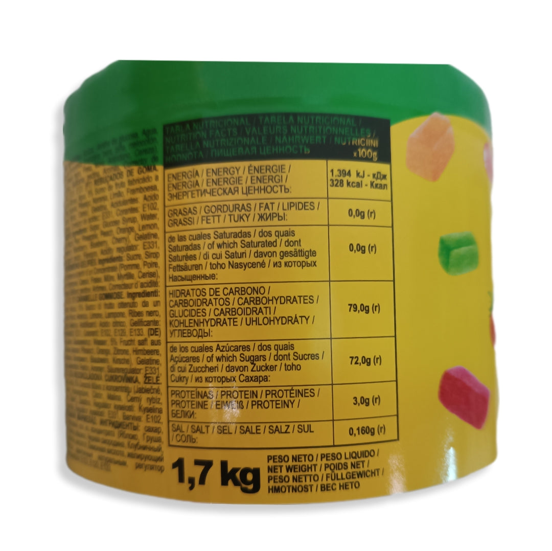 Fruity Jelly Damel Caramelos Envueltos 0% Grasas - Tarro Reutilizable | Contiene 1,7kg