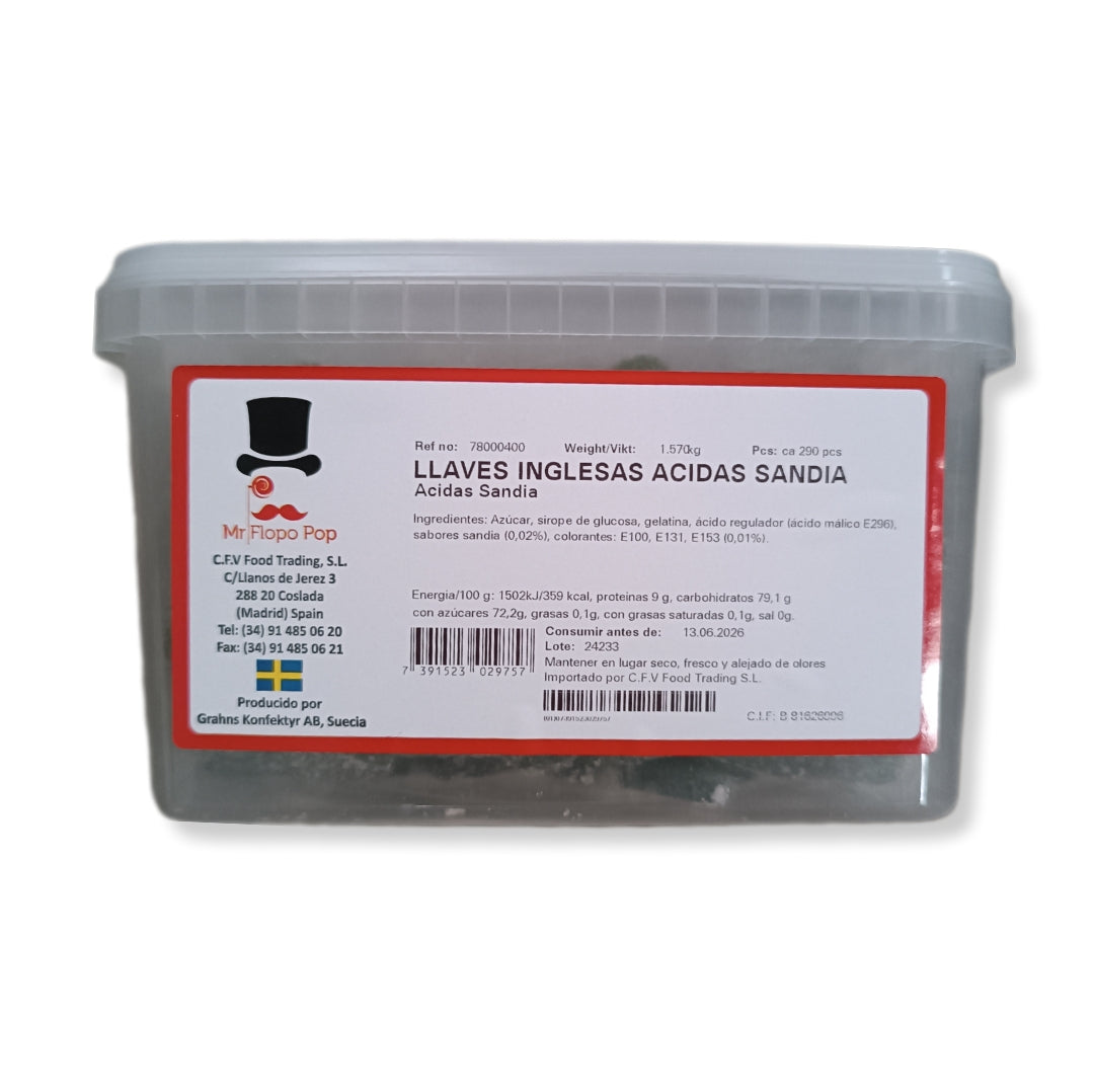 Llaves Ácidas Sabor Sandía 290 Unidades | Formato Tarro Reutilizable 1.570g