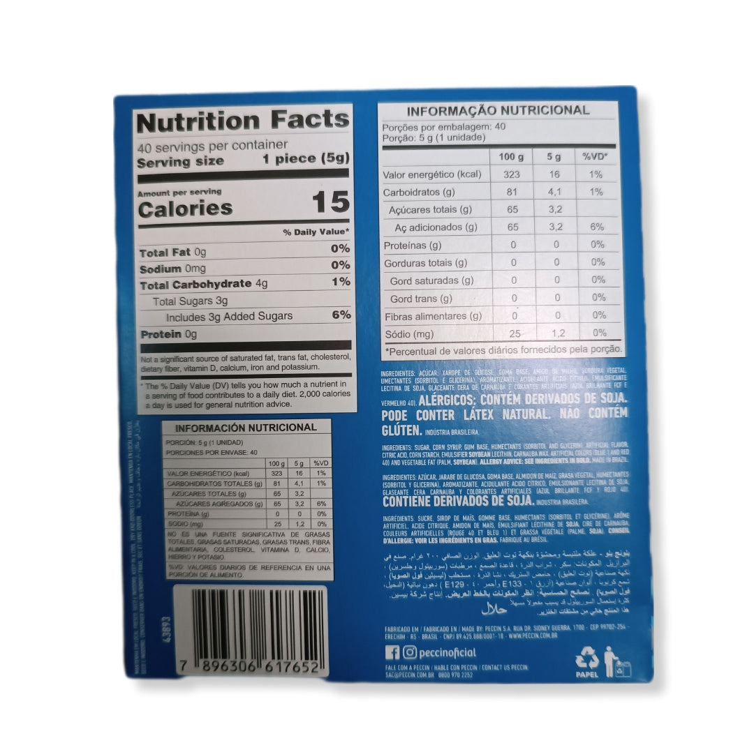 Blong Chicle Relleno Sabor Frambuesa Blue Contiene 40 Unidades