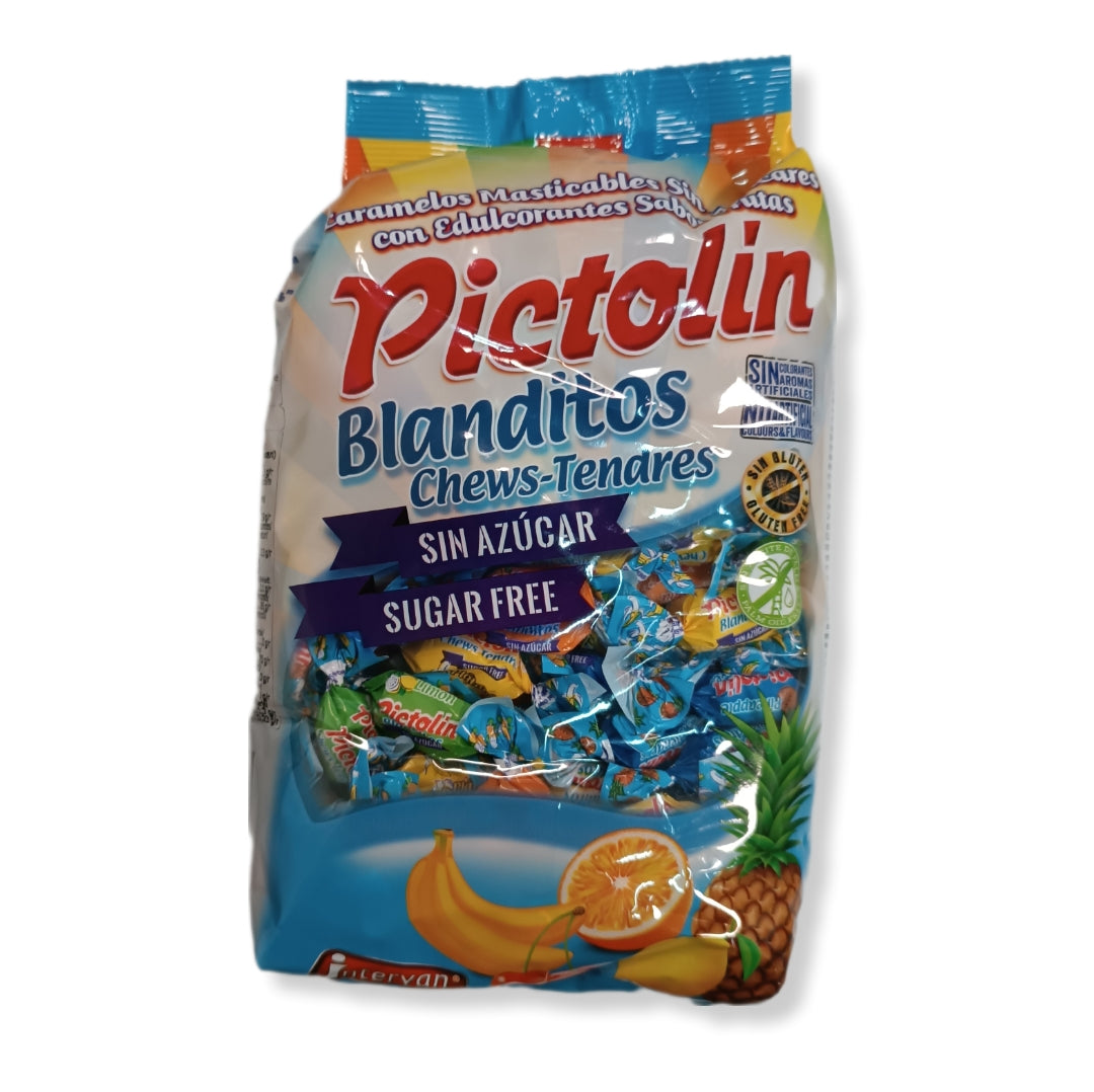 Pictolin Masticable Sabores Frutales Surtidos | Caramelos SIN Azúcar - Bolsa 1KG - 155 Unidades