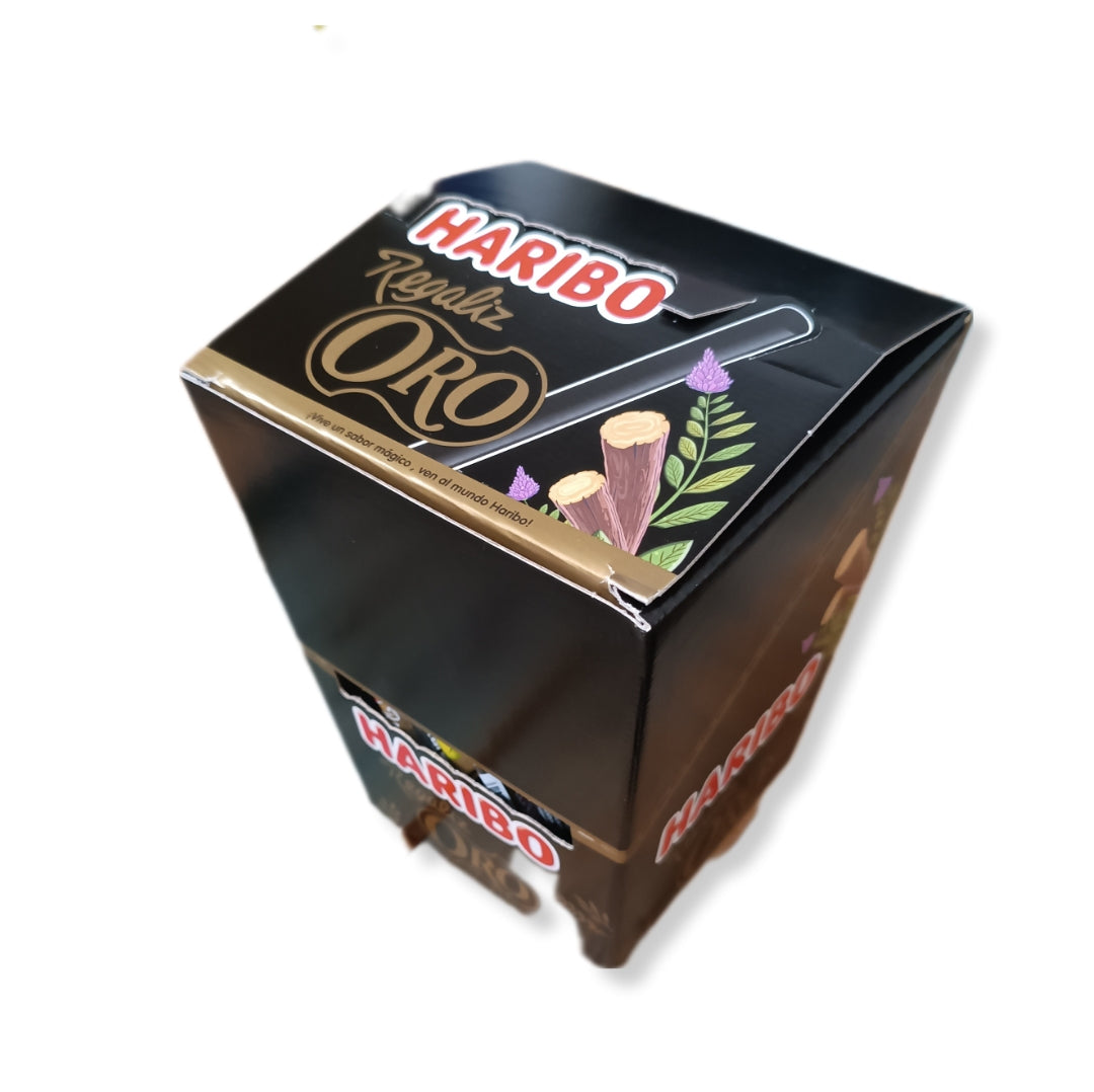 Regaliz Oro Sabor Original Haribo | Expositor 75 Unidades | Apto para Vegetarianos