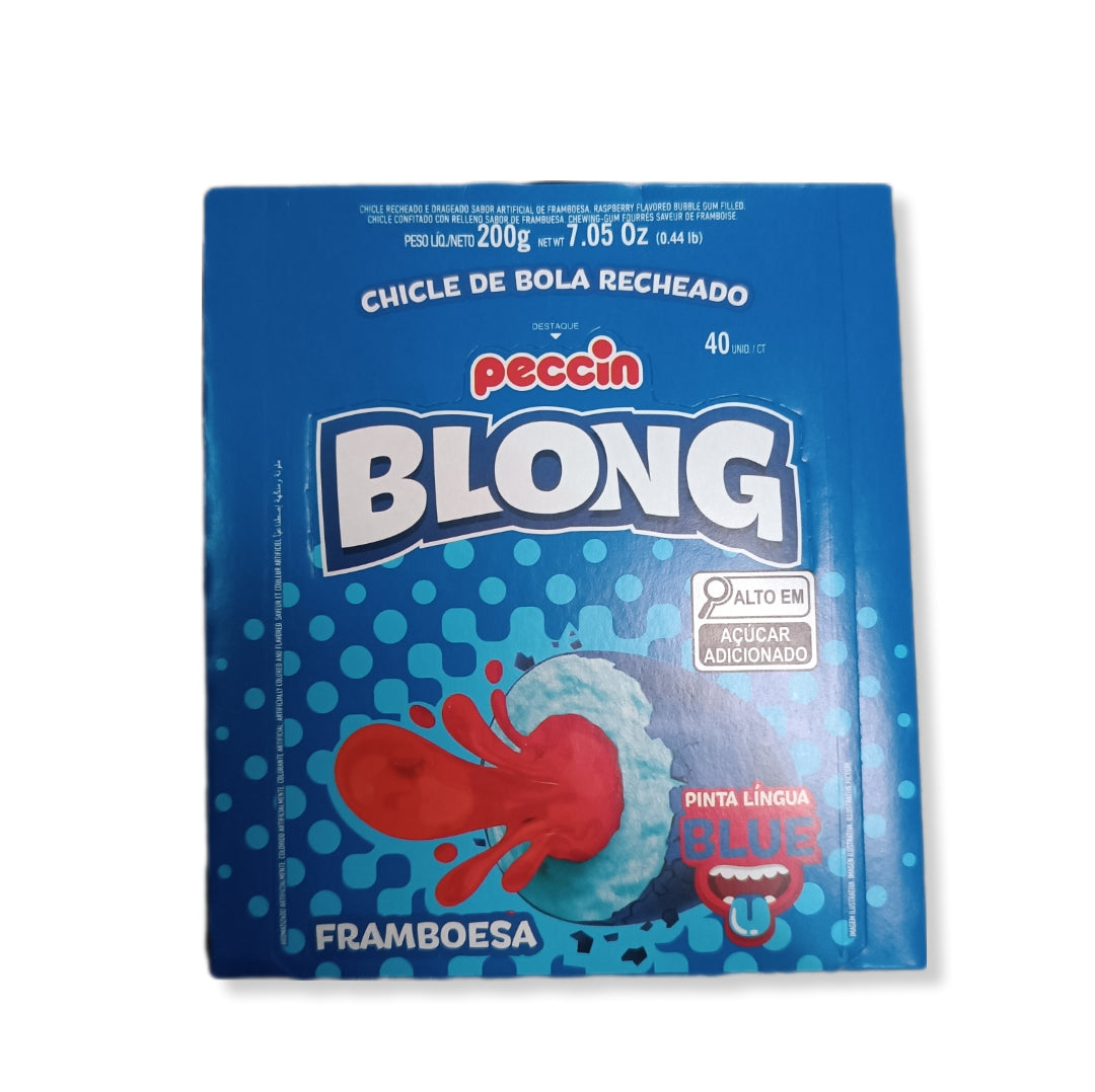 Blong Chicle Relleno Sabor Frambuesa Blue Contiene 40 Unidades