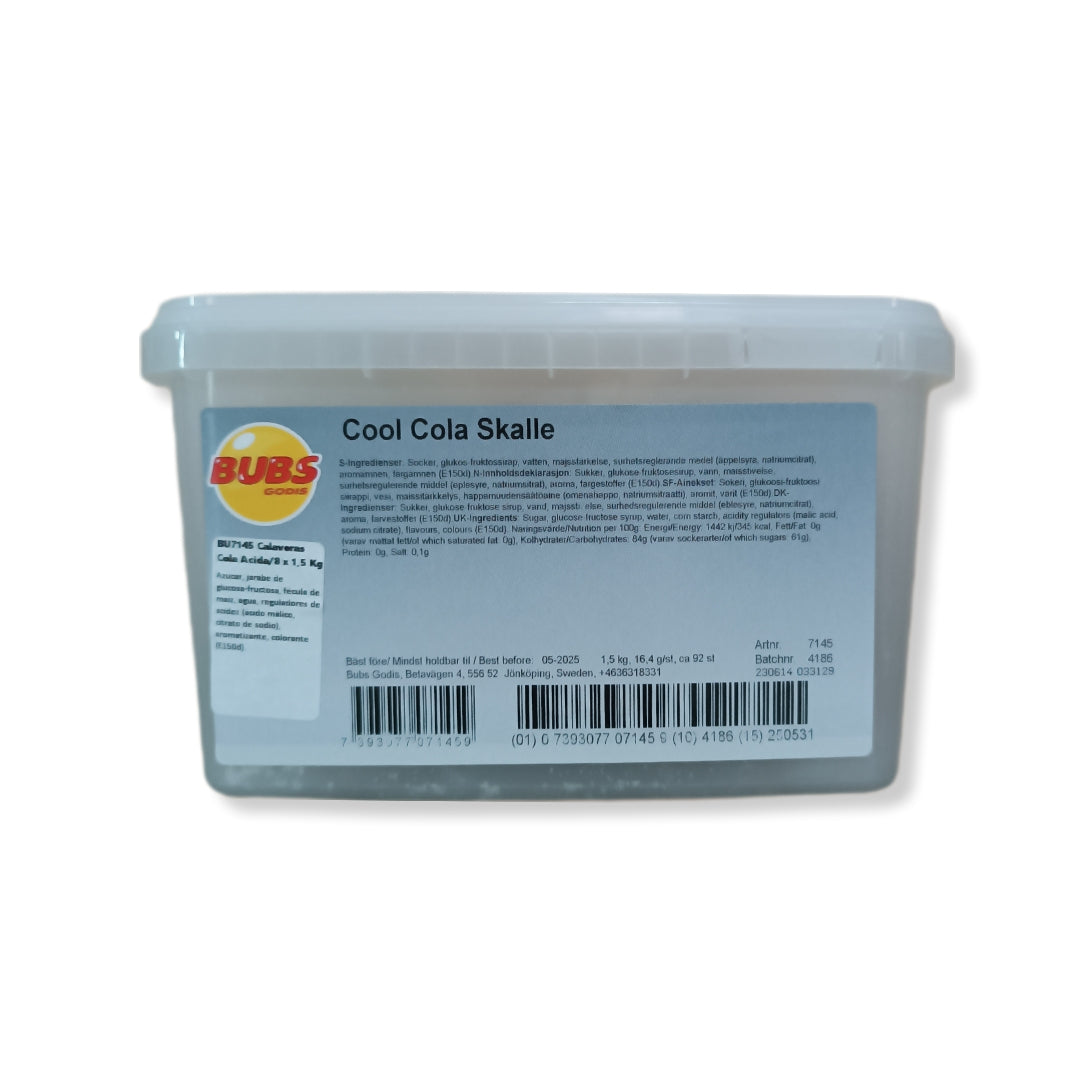 Calaveras Cola Ácida Gigante | Formato Tarro Reutilizable 1,5 Kg Aprox 95 Unidades