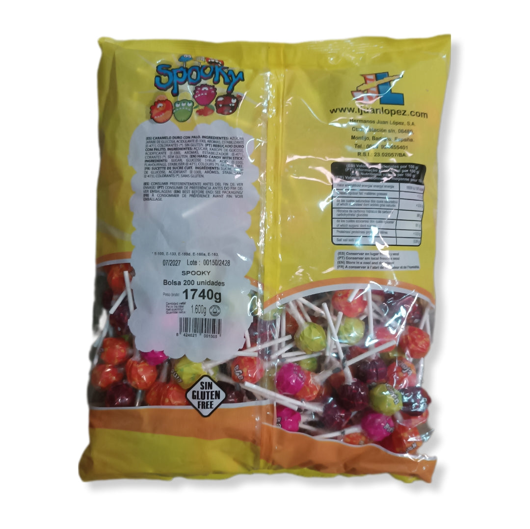 Chupachups Spooky Sabor Fresa, Limón , Naranja Y Cola Juan López | Formato Bolsa 200 Uds