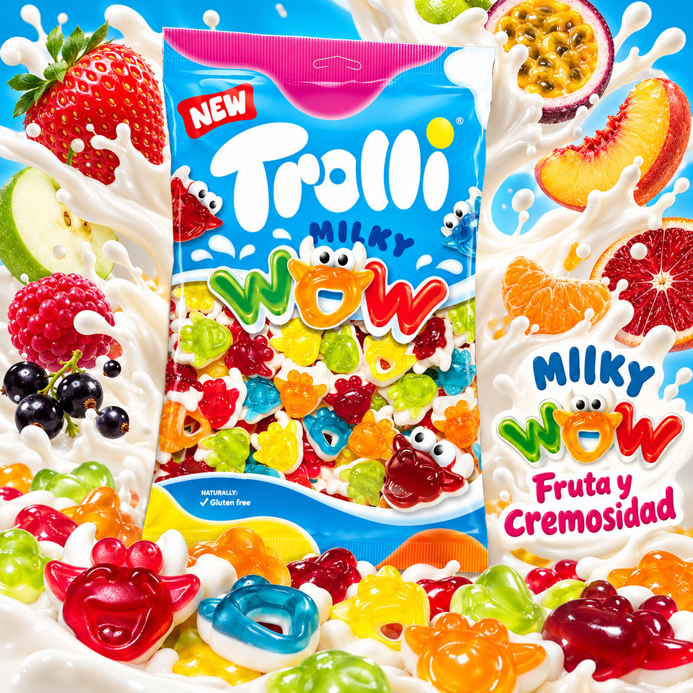 Trolli WOW Milky Mix - fruta y cremosidad