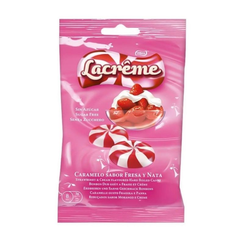 comprar caramelos lacreme fresa y nata sin azucar