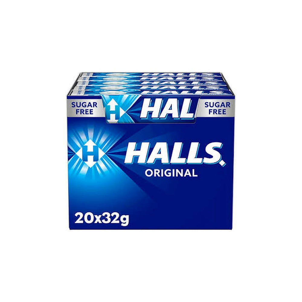 Halls Original expositor 20 x 32 g vista frontal