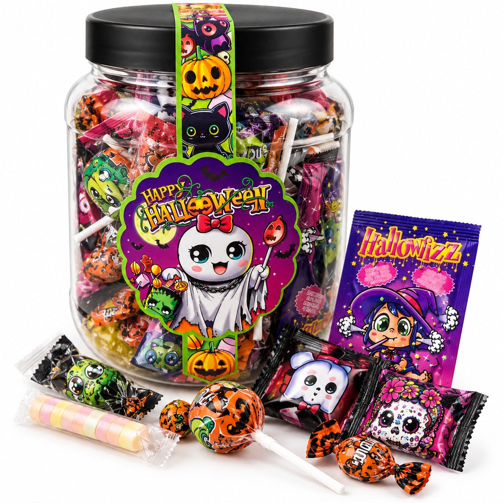 Tarro Halloween candy mix con surtido de caramelos
