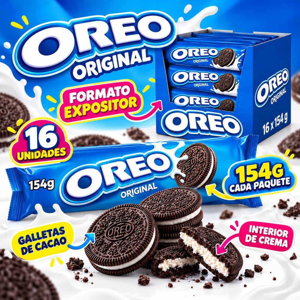 Oreo Original características 16 unidades de 154 g diseño Kremtik