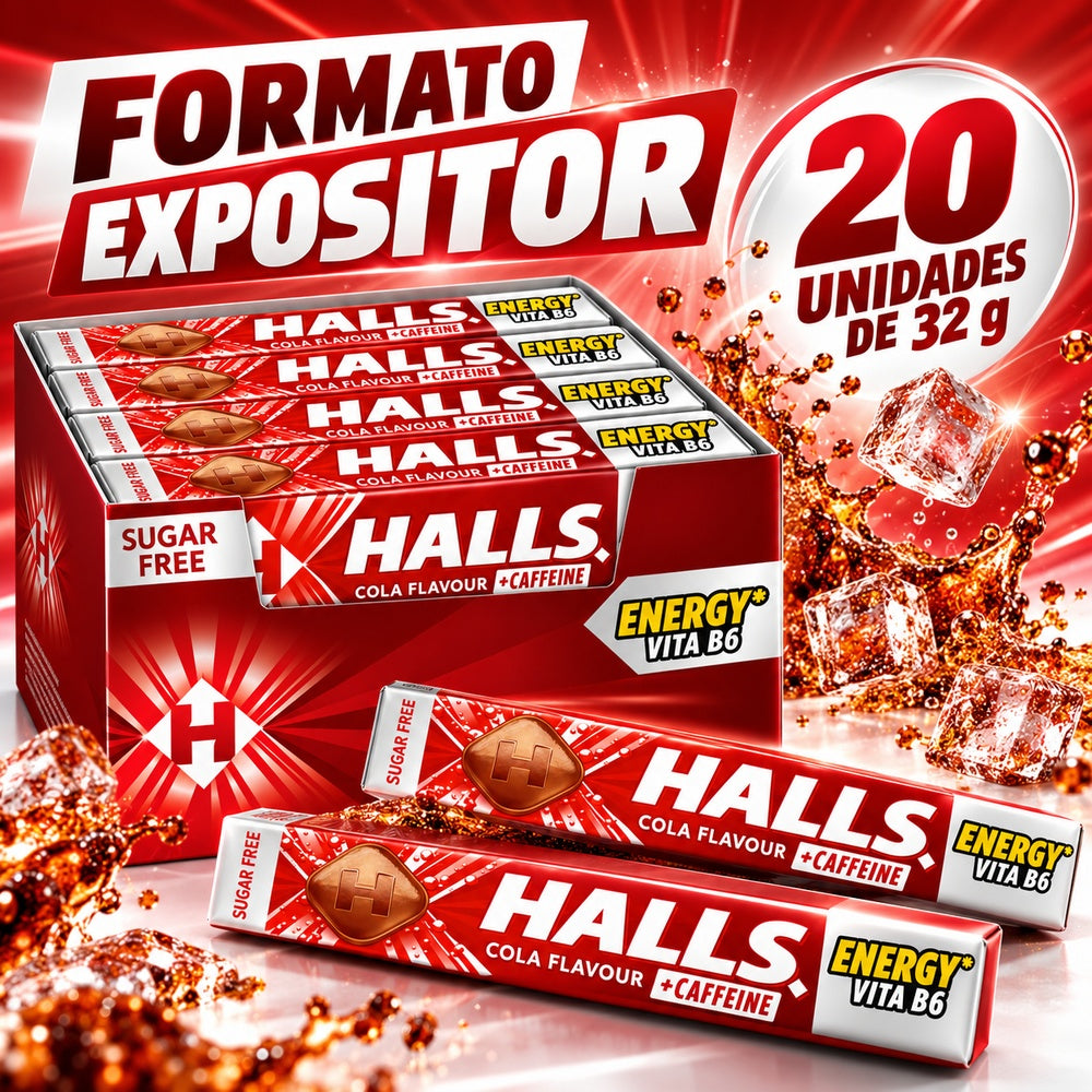 Halls Cola formato expositor 20 unidades de 32 g