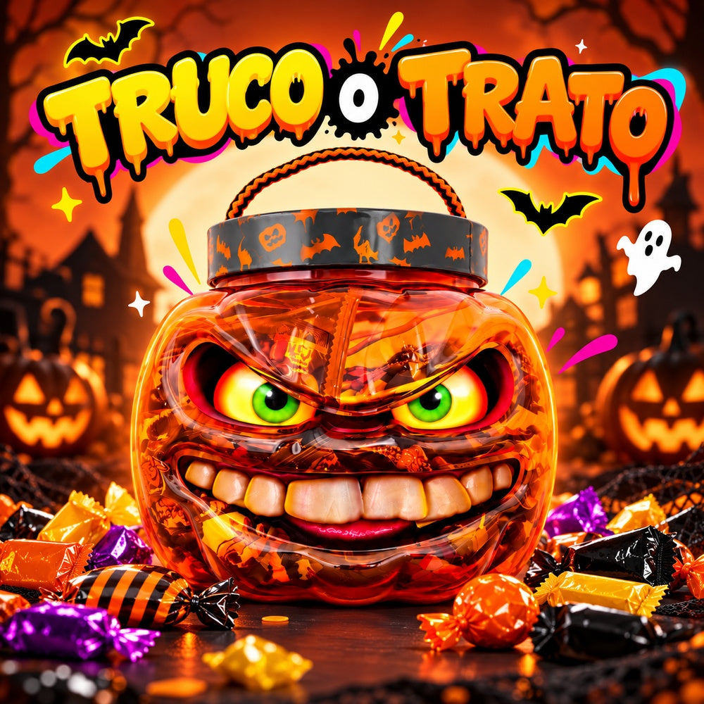 Calavera Halloween truco o trato imagen promocional
