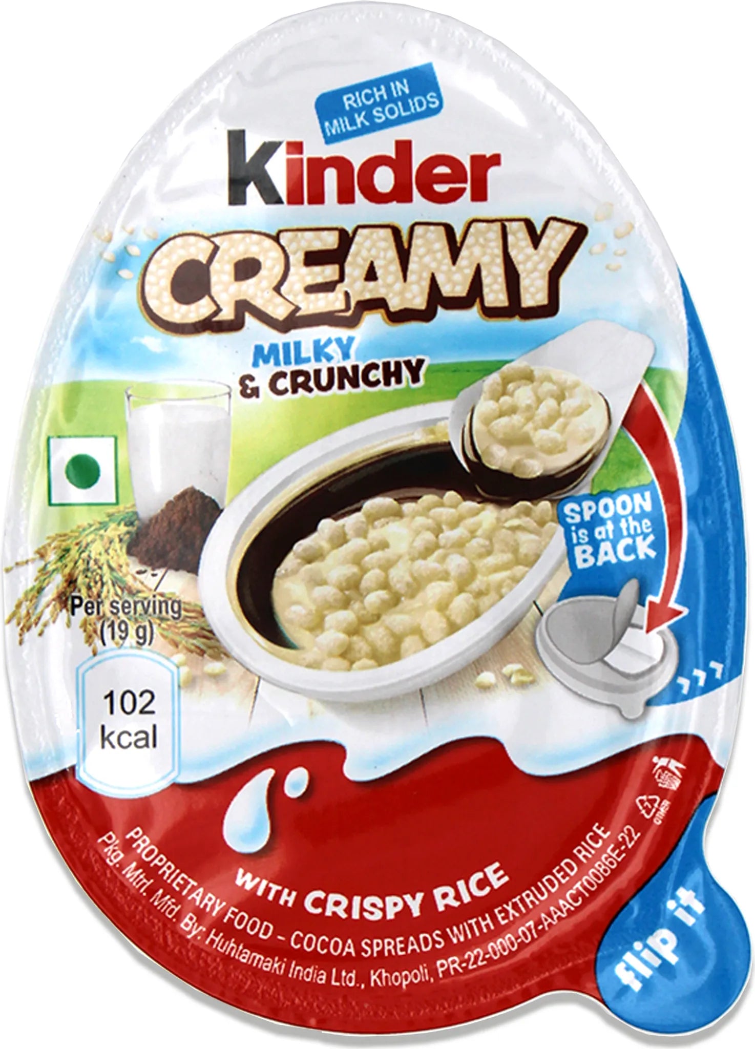 Kinder Creamy 19G con Arroz Crujiente Inflado - Contiene 24 Unidades