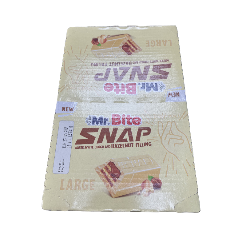 MR. Bite Snap Chocolate Blanco 35G - Expositor Contiene 24 Unidades