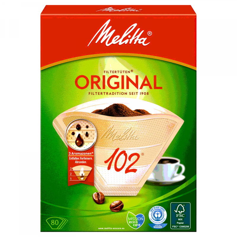 Melitta Tamaño 102 - Bolsas de filtro (80 Unidades)