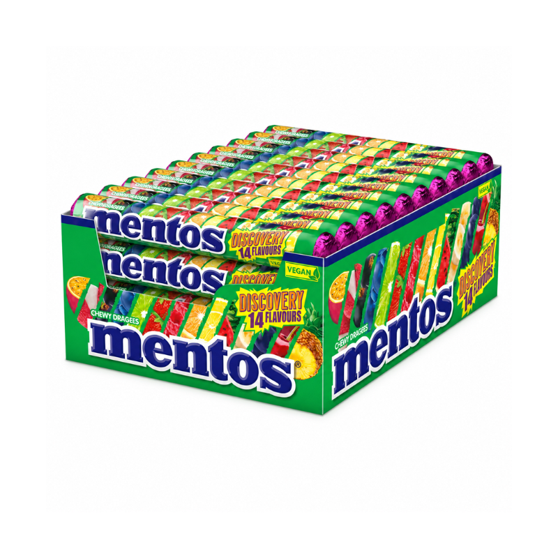 Mentos Caramelos Masticables: Frutas, Discovery, Rainbow y Menta  - Formato 40 Uds | ELEGIR REFERENCIA