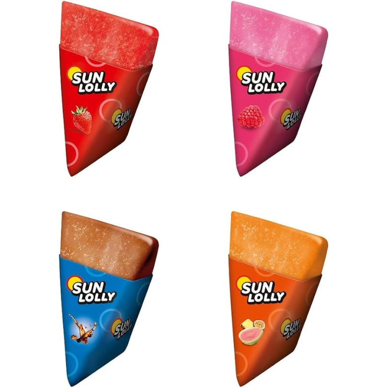 Sun Lolly Para Congelar en Casa | Sabores: Cola, Fresa, Frambuesa y Tropical | 32 Uds x 60 ml