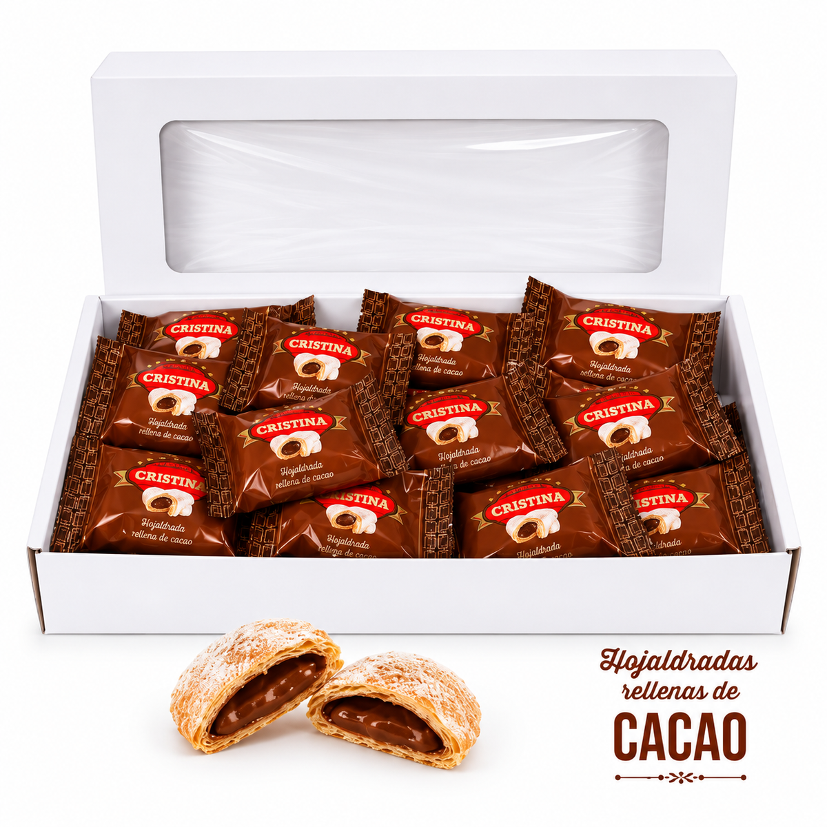 Hojaldres Surtidos Envueltos "Rellenos de Chocolate" | Caja Expositora 3KG