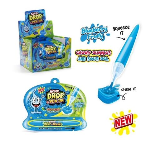 Lápiz Pintachuches -. Sour Drop Gummy  - Arándanos | Contiene 12 Uds