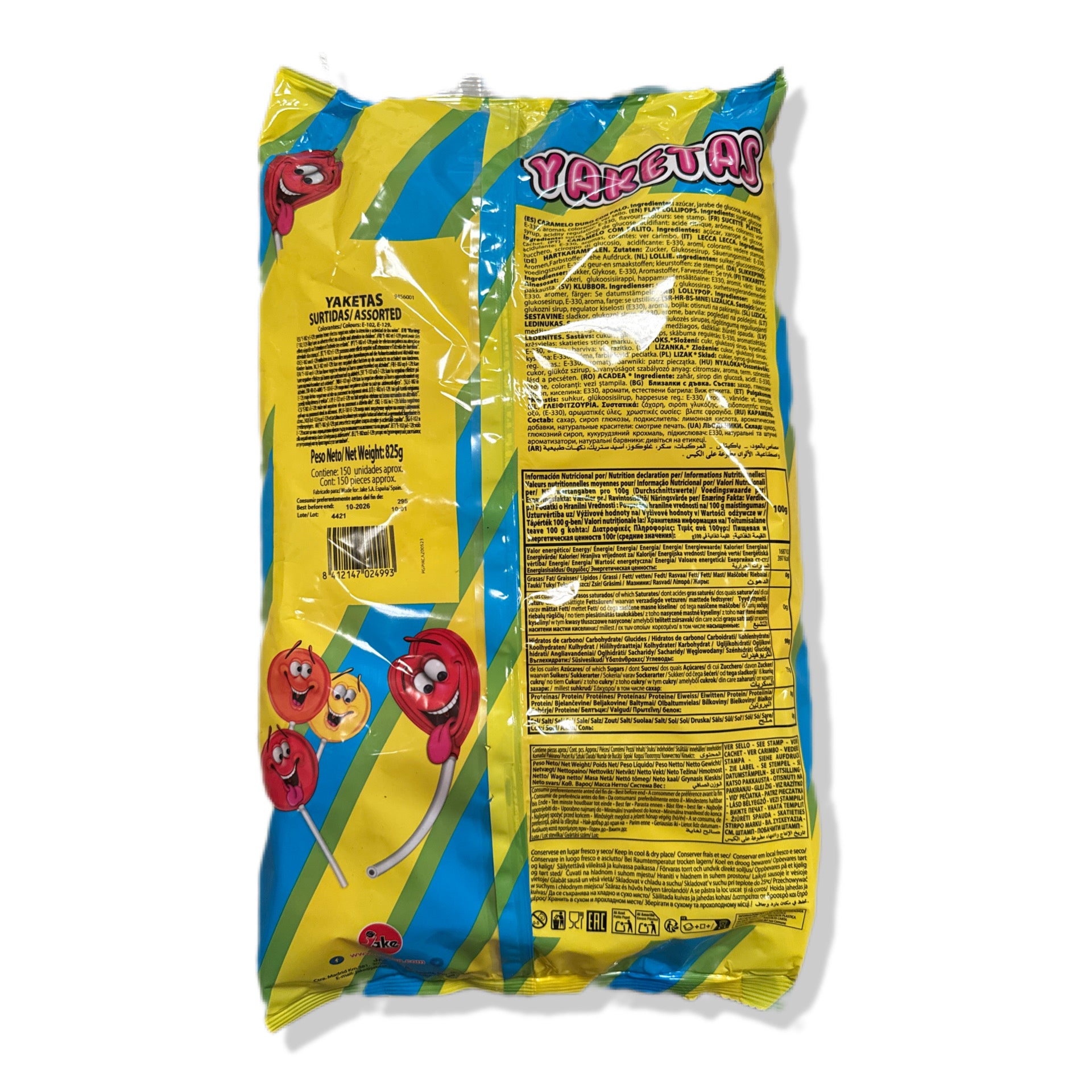 Yaketas Surtidas Jake | Formato Bolsa 150 Unidades