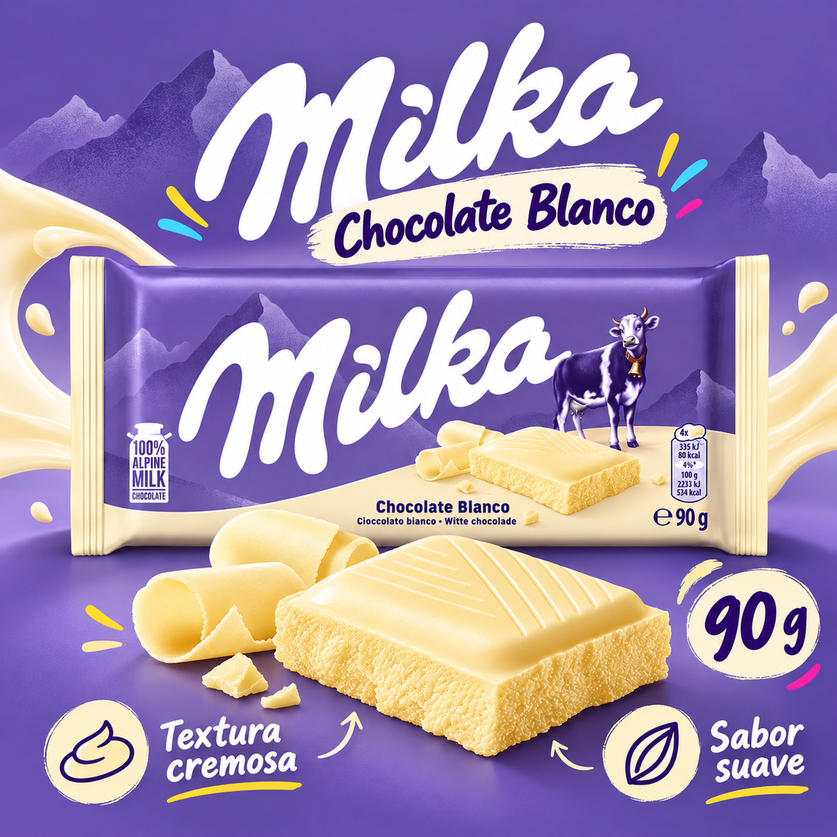 Cioccolato Bianco Milka | 24 Unità x 90G