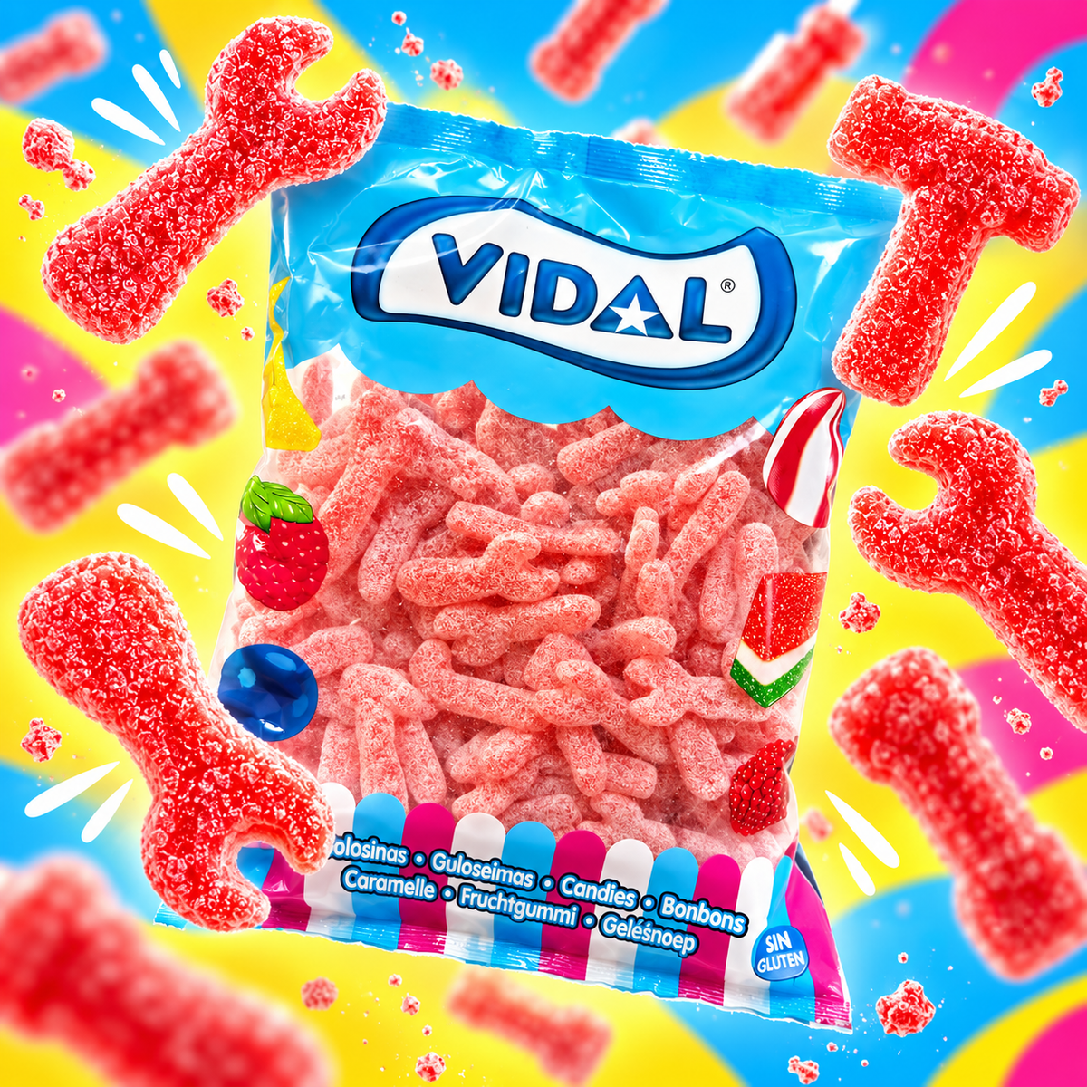 Herramientas Super Ácidas Sabor Fresa | Formato Bolsa 1KG - Aprox 163 Uds