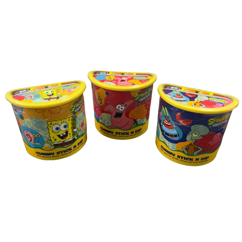 Gummy Sticks Sponge-Bob | Gominolas+Líquido+Sprinkles | Contiene 12 Uds x 55G