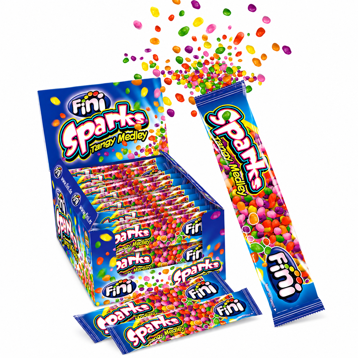 Fini Sparks - Mini Caramelos Aciditos - Contiene 48 Unidades