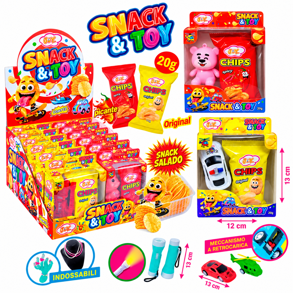 Snack Chips de Patatas con Detalle Divertido | Contiene 12 Unidades Surtidas
