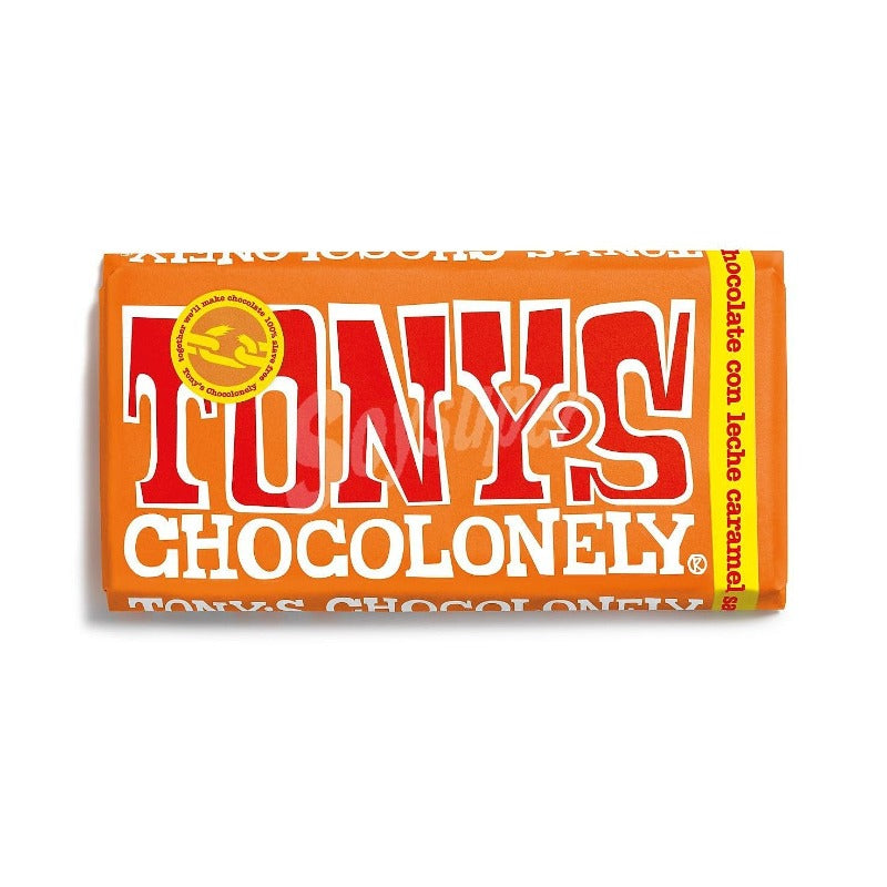 Tony's Chocolonely Chocolate con leche con caramelo y sal marina (180g)