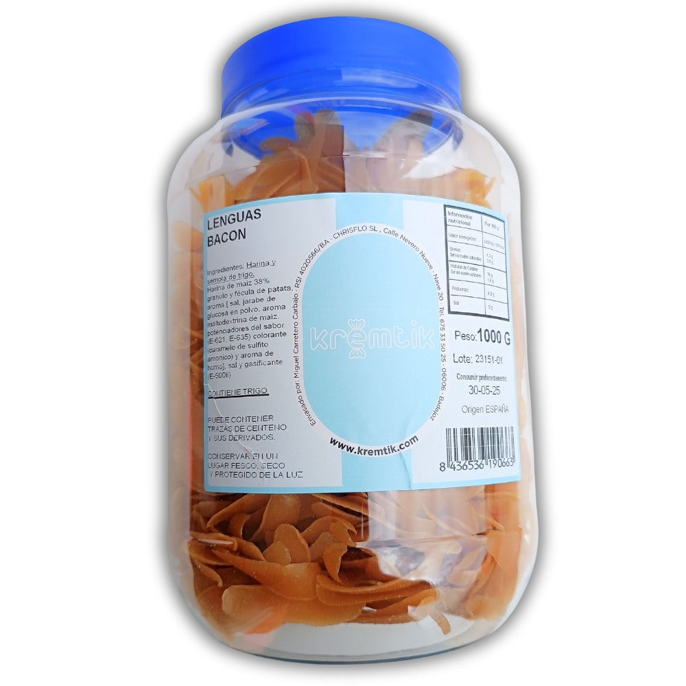 Lenguas Bacon - Snacks Para Freír en Casa | Formato Tarro Reutilizable 1KG