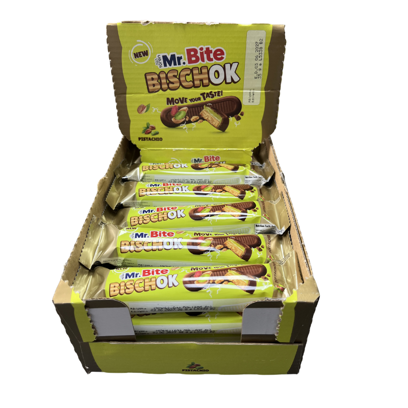 MR.Bite Bischok Pistacchio 35G - Espositore Contiene 24 Unità
