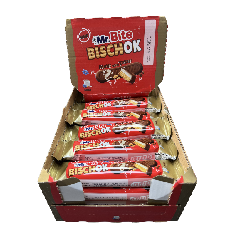 MR.Bite Lengua de Chocolate con Leche 35G - Expositor Contiene 24 Unidades