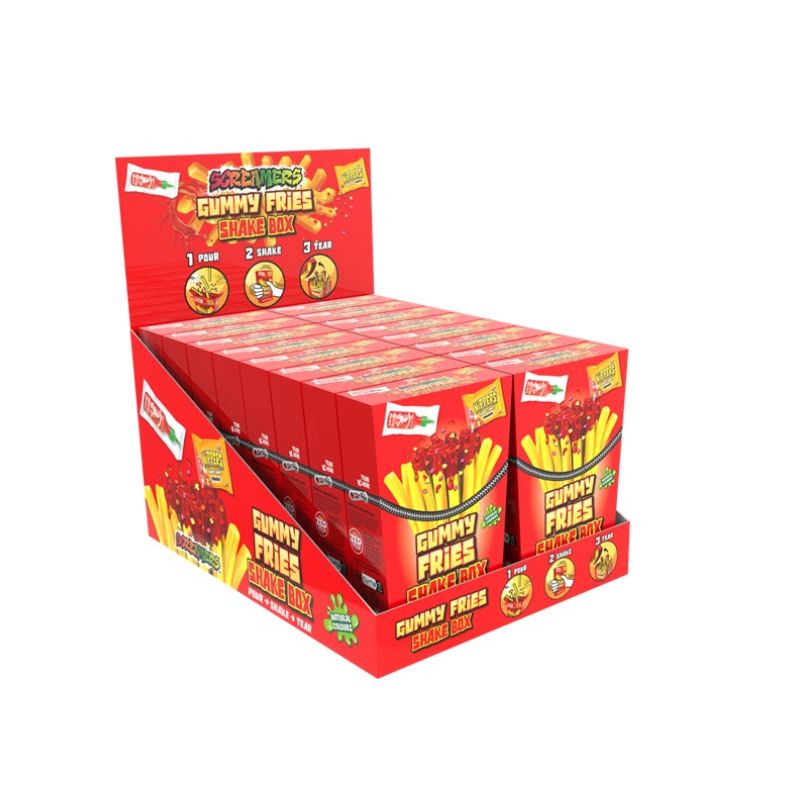 Gummy Fries Shake Box - Patatas Fritas con salsa para mezclar | Formato 12 Uds
