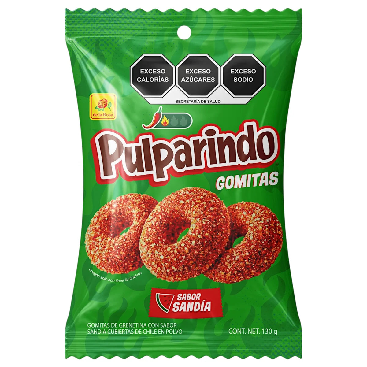 Pulparindo Aros de Gominolas Sabor Sandía | Contiene 12 Unidades x 70G
