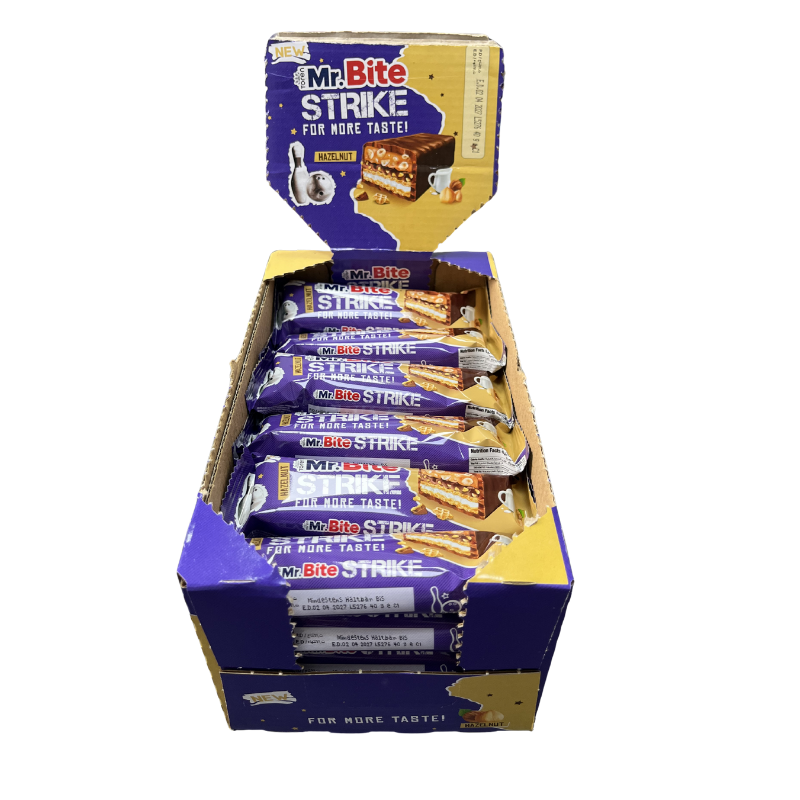 MR. Bite Strike Hazelnut 40G - Expositor Contiene 24 Unidades