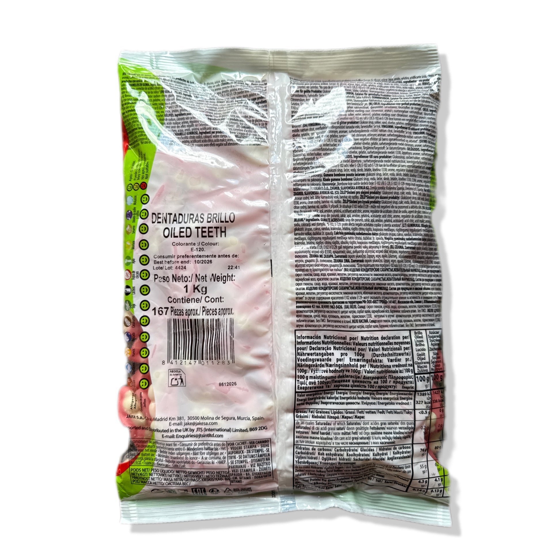 Dentadura Brillo Sin Gluten Y Sin Lactosa Jake | Formato Bolsa 1KG