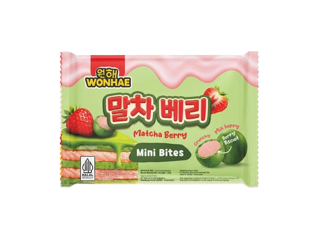 Wonhae Matcha & Strawberry Mini Biscuit 30g | PACK 10 UNIDADES