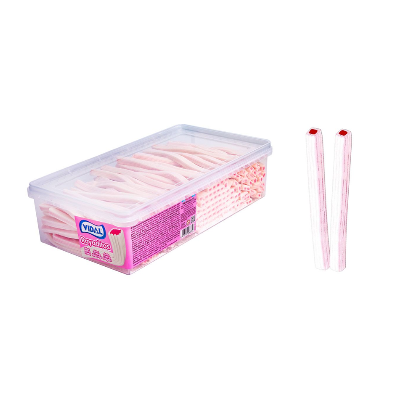 Rayaditos Blancos Nata-Fresa Vidal (200 Uds)