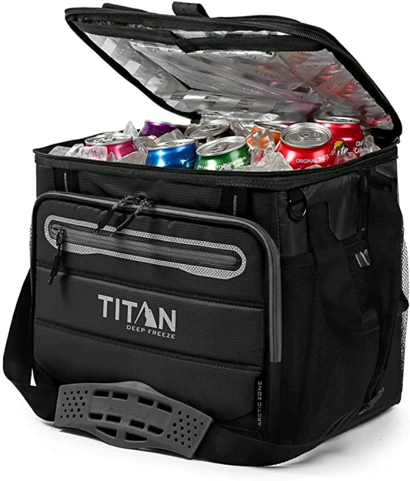 Titan - Nevera portátil con Capacidad para 40 latas + Hielo, 5 Capas de Aislamiento y hasta 2 días de conservación de Hielo | Color Negro
