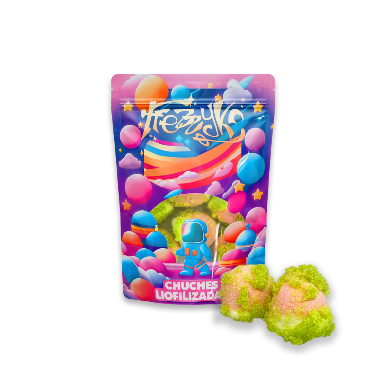 CHUCHES LIOFILIZADAS EXTREME CUBIERTAS DE ARENA ÁCIDA FREEZYKS - Sabor Aleatorio (1 UNIDAD)