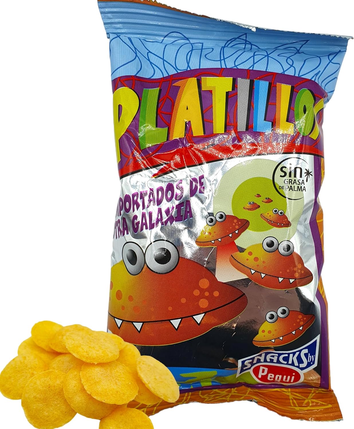 Platillos Snacks Pegui - Aperitivo Maiz con Sabor a Bacon | 40 Bolsas de 26 gr - Sin Grasa de Palma