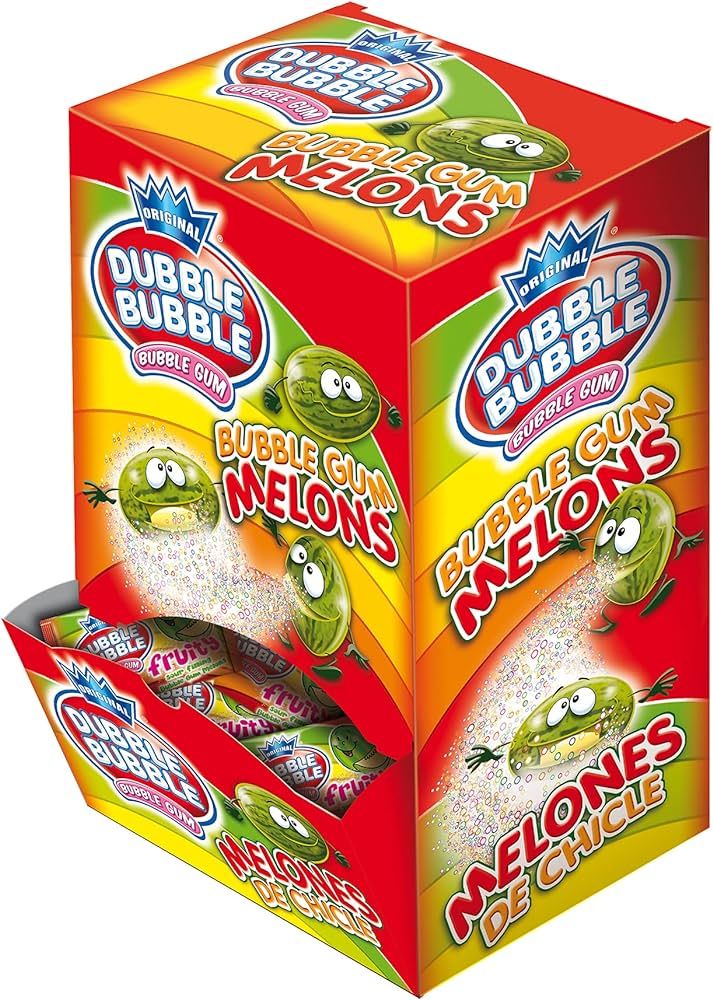 Chicles Melones Envueltos Individualmente - Dubble Bubble Sabor Melón | Contiene 200 Unidades 1318g