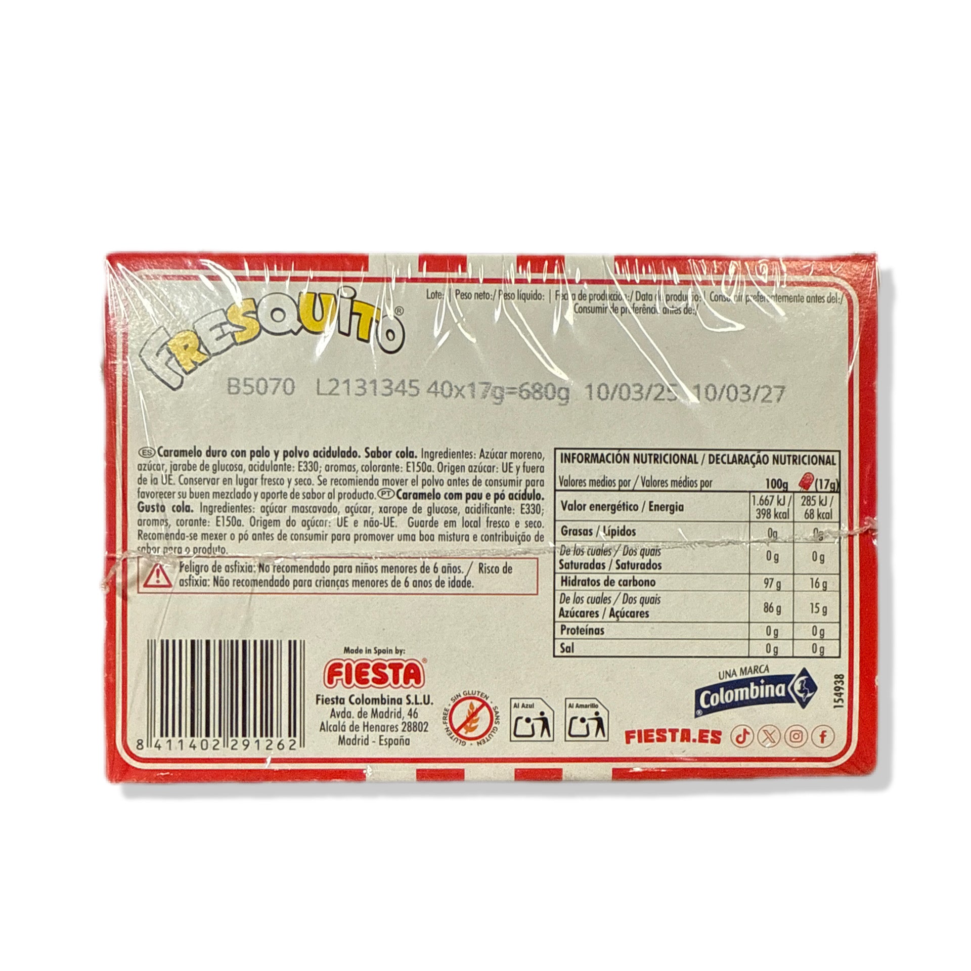 Fresquito KFC Sabor Cola - FIESTA | Formato Caja 40 Unidades