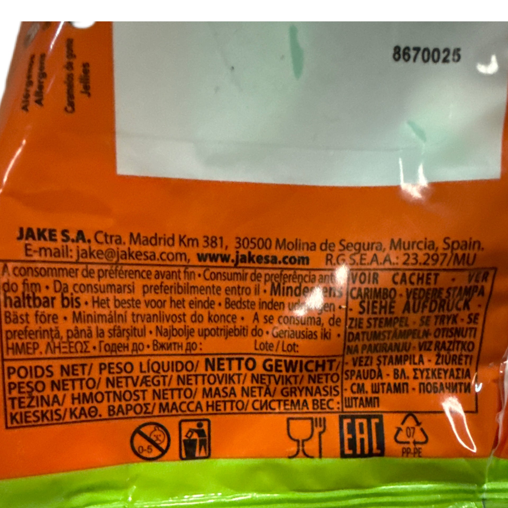 Rosas Rellenas Jake | Formato Bolsa 1KG - Contiene 75 Unidades